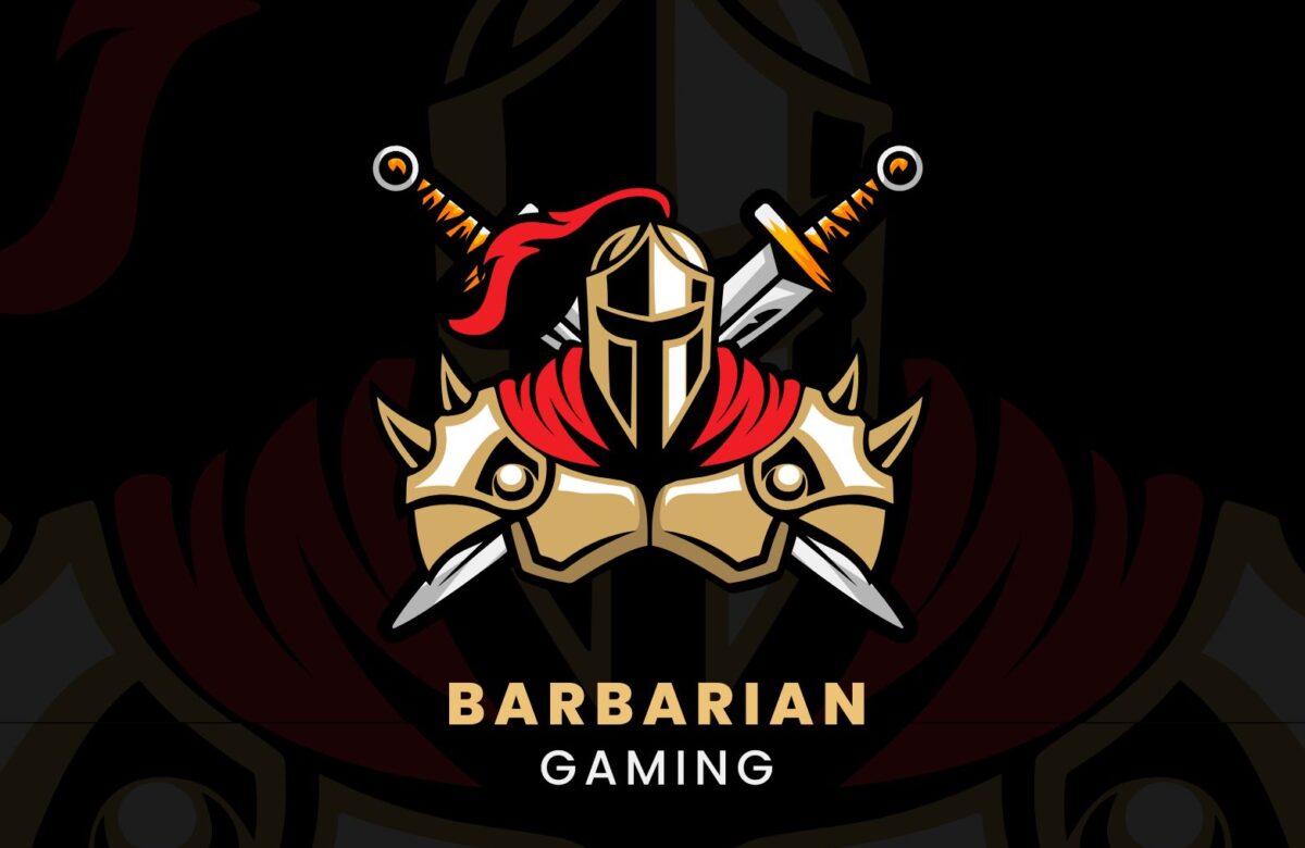 Red Brown Modern Barbarian Gaming Logo