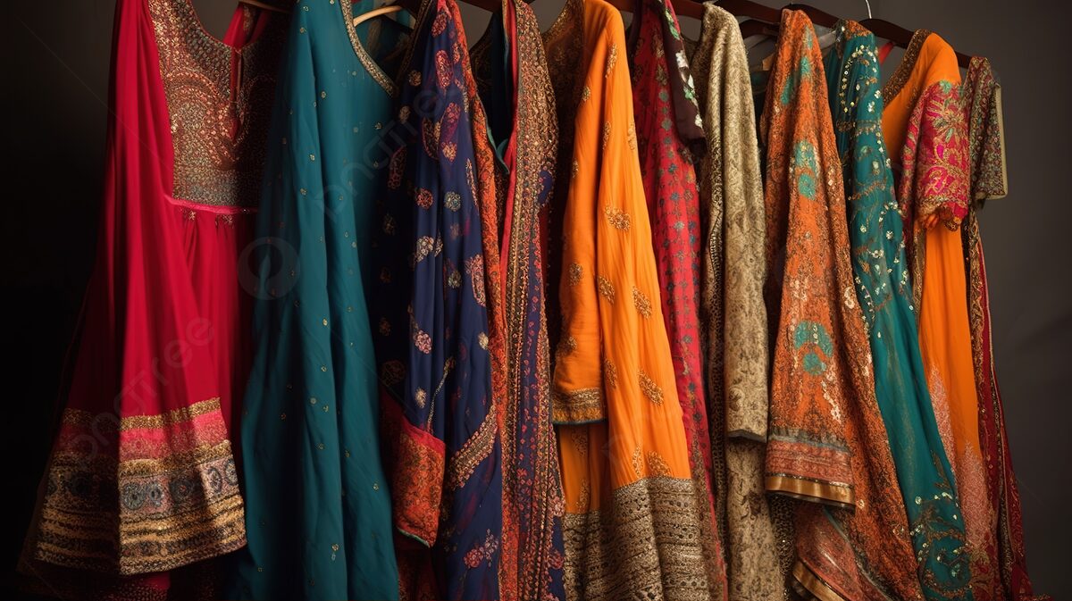 pngtree pakistani dresses hanging on a rack picture image 3382855