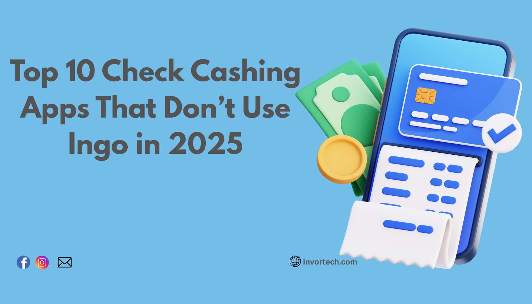 "Smartphone screen showing a check cashing app interface, demonstrating how to cash check online instantly without using Ingo in 2025.